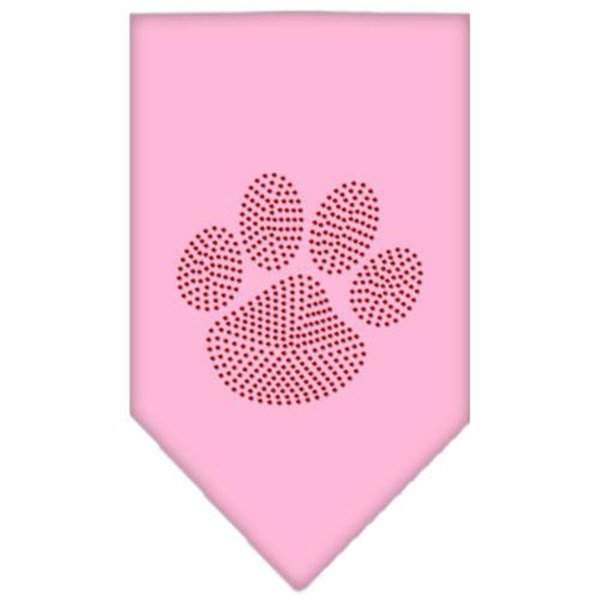 Unconditional Love Paw Red Rhinestone Bandana Light Pink Large UN802786